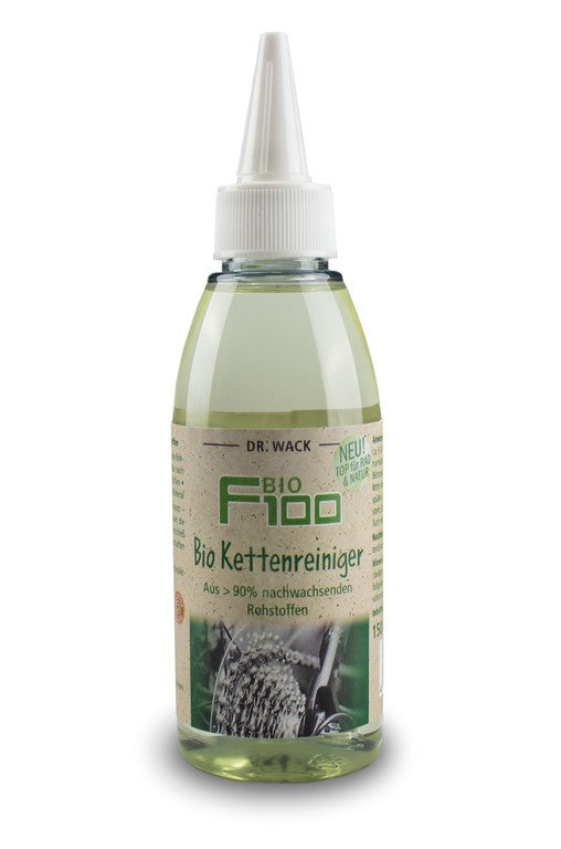 Limpiador de cadenas biológico F100, botella de 150 ml