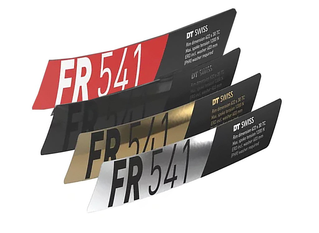 Dekor-Set. DT Swiss FR 541 27x30 DB rot/gold/schwarz/chrom, Vinyl
