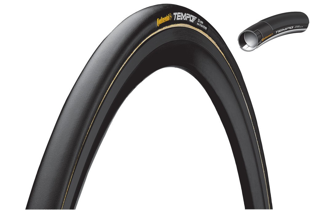 Conti Tempo II Tubular 28"x22mm 28x22 schwarz/schwarz Haut