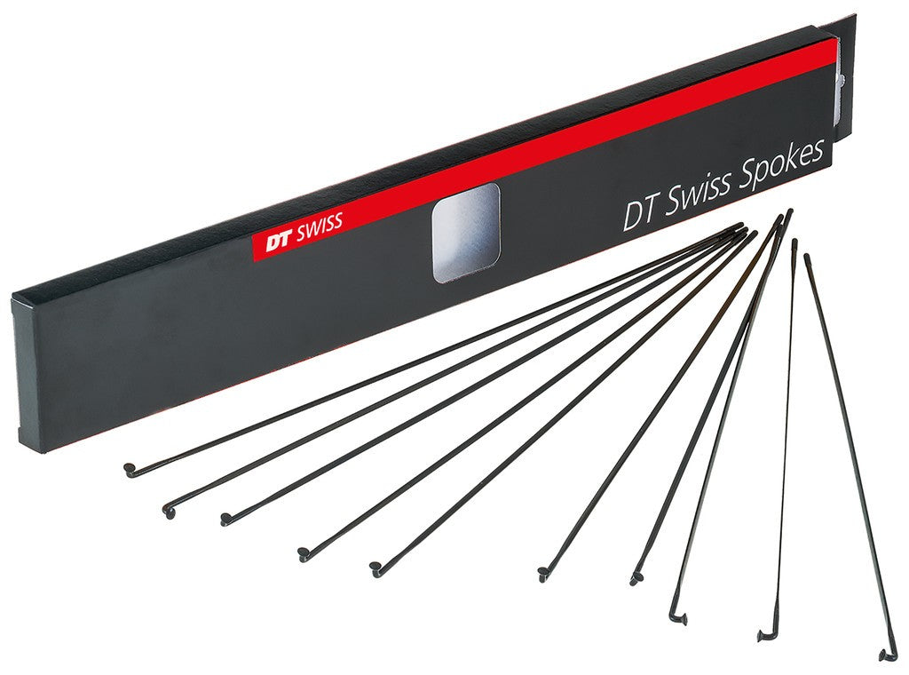 Raggi piatti DT Aerolite 2.0x0.9x288mm cart.20 pz. nero, acciaio inox, s.nipple