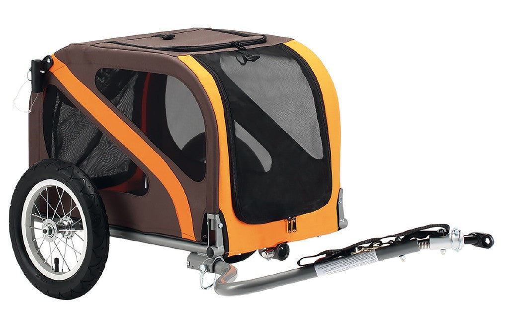 Rimorchio bici Dog Mini 12" marrone/aranc, p. mont. asse