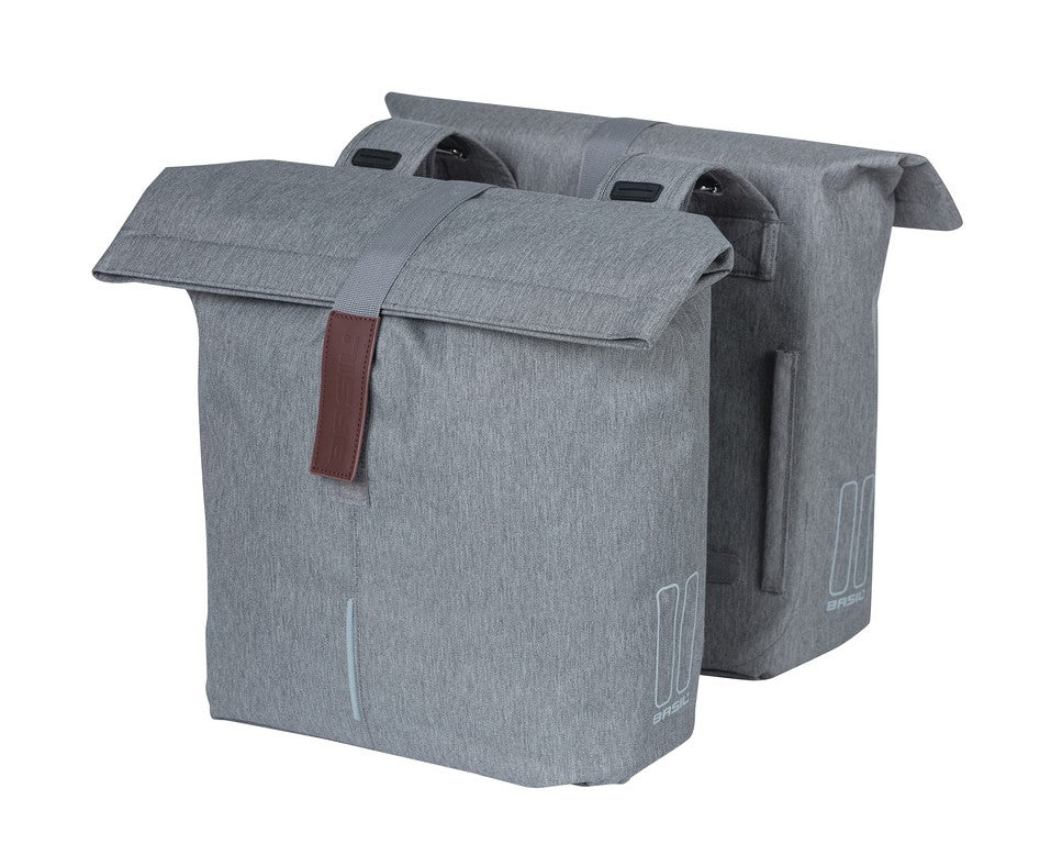 Borsa doppia Basil City grey melee, 12x29x30 cm, 28-32l