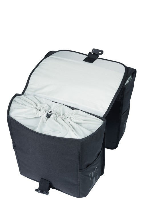 Borsa doppia Basil Go MIK solid black, 14x27x31cm, 32l