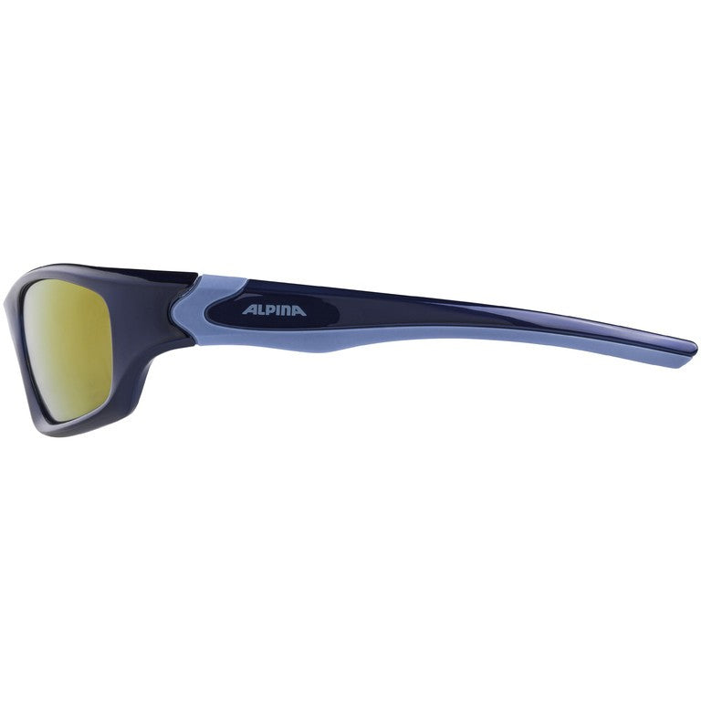 Alpina Flexxy Teen Sonnenbrille, lila/blaues Gestell, rosa Gläser, Kat. 3