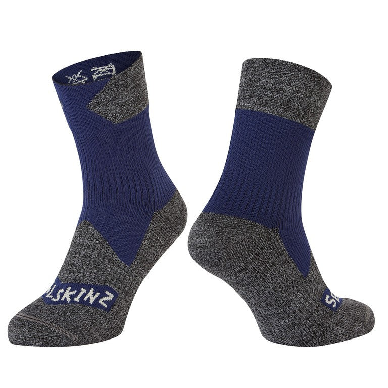 Calcetines SealSkinz Bircham, azul/gris, talla M