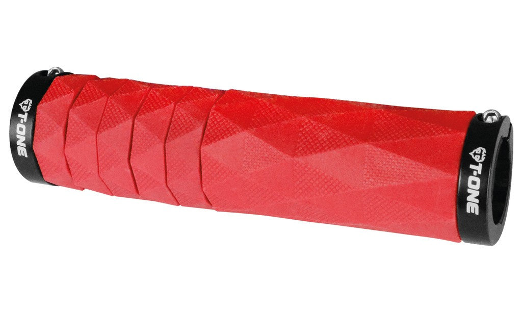 Puños T-One Diamond de 94/134 mm, dobles, rojos
