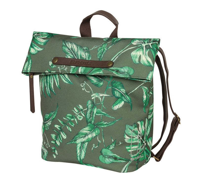 Mochila para bicicleta Basil Ever-Green, verde tomillo, 28 x 16 x 35 cm, 14-19 l