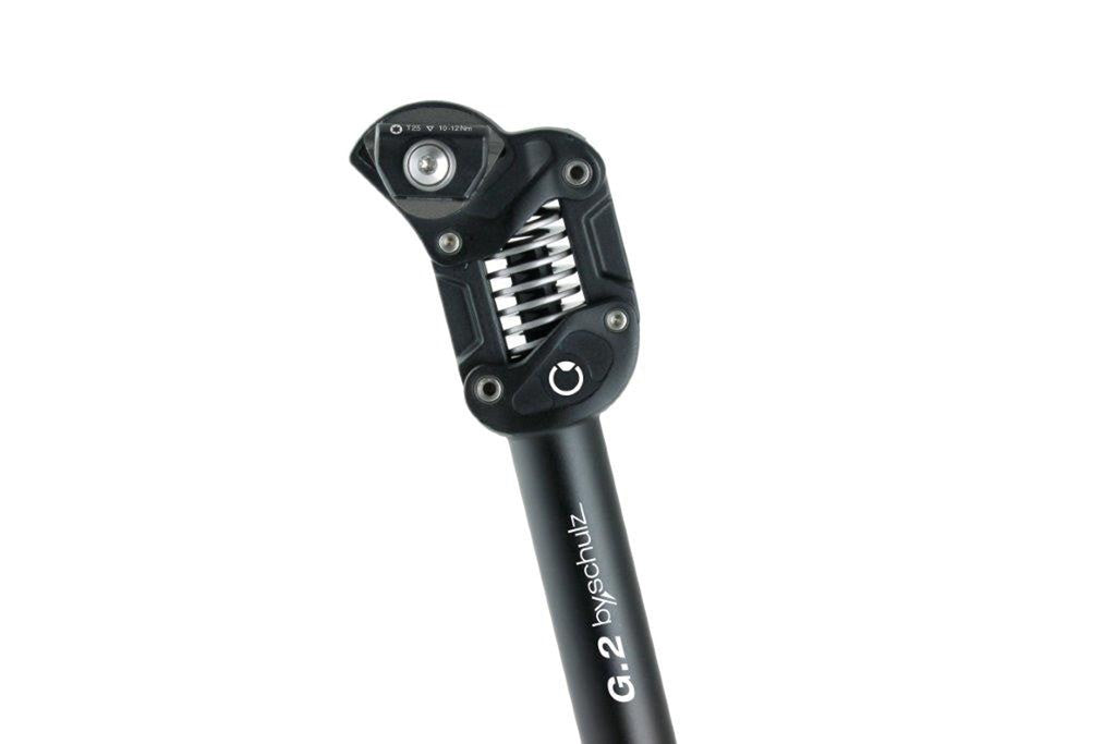 Schulz G.2 Stoßdämpfer-Sattelstütze Ø 27,2 mm, 350 mm, schwarz, hart, 100–130 kg