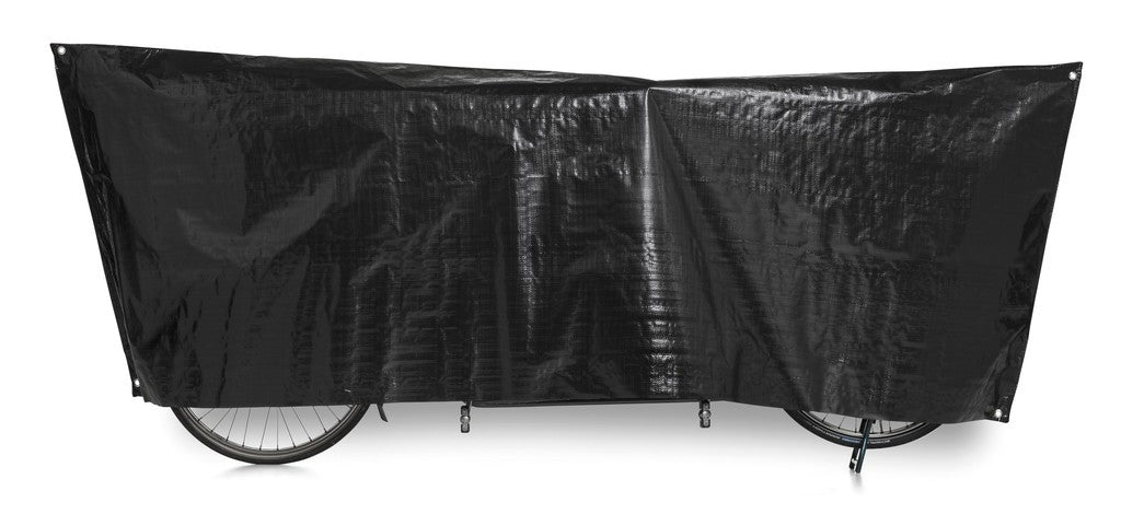 Tandem-Fahrradabdeckung VK, 110 x 300 cm, schwarz, mit Ösen