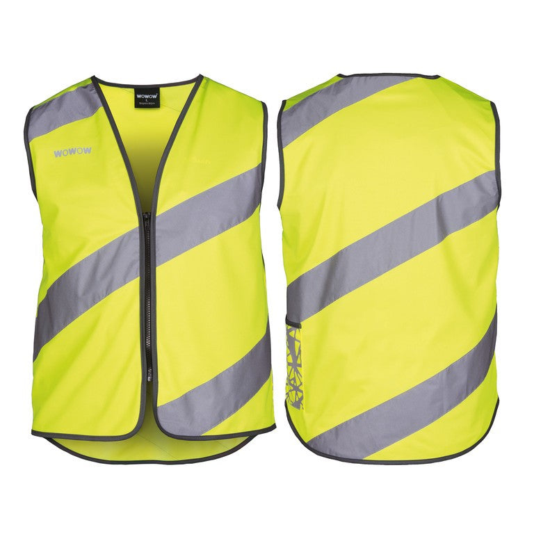 Gilet di sicurezza Wowow Roadie giallo, strisce rifl., cerniera, t. L