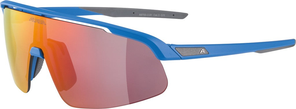 Alpina Turbo Pro Youth Sportbrille, blau, RS-Spiegelgläser, Kat. 3