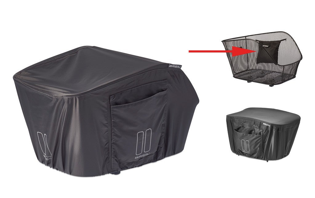 Basil Keep Dry M Regenschutzhülle für Basil™-Körbe, Schwarz