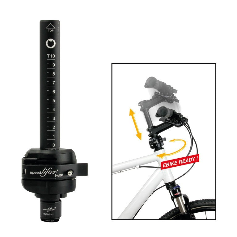 Speedlifter Twist T15 Lenkerversteller Ø25,4 mm, 39,5 mm Buchse, schwarz, 15 cm