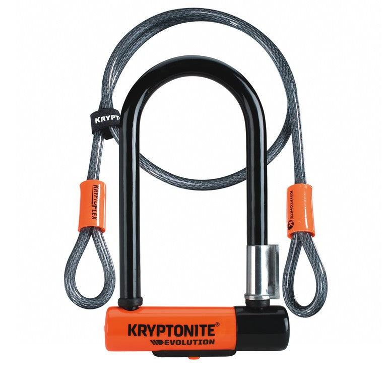 Lucc. arco Kryptonite Evolution Mini-7 8,2x17,8cm, nr/ara,3 chi.,c.cavo da 4'