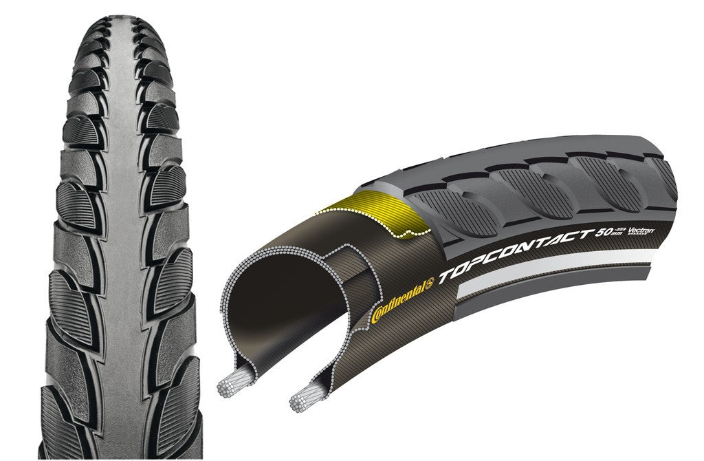 CONTINENTAL Copertone Top Contact II pieg. 28x1 5/8 x 1 1/8"28-622 nero Reflex