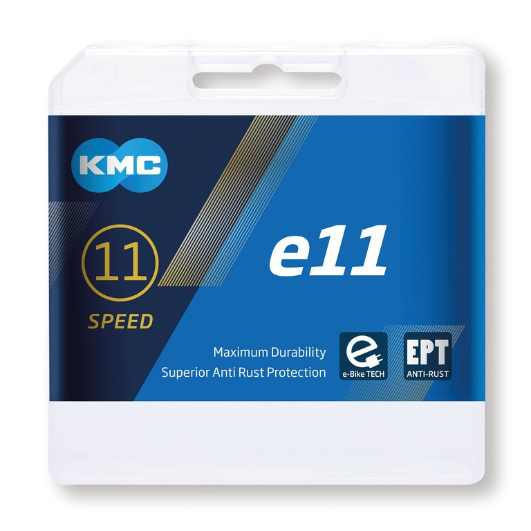 KMC e11 EPT rostfreie Kette 1/2" x 11/128" 136 mA, 5,65 mm 11 V, silber