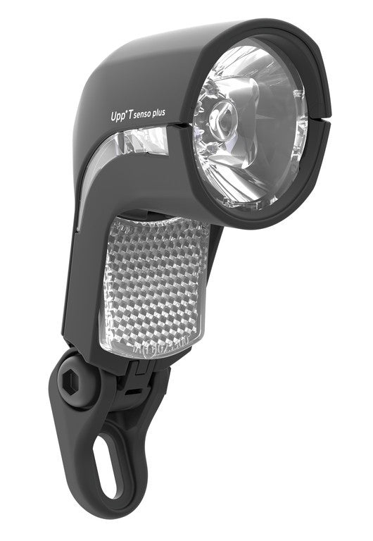 Luz LED dinamo b&amp;m Upp N Plus 35 Lux con luz de posición, negra