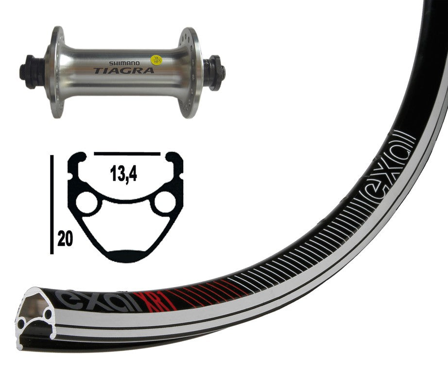 schimpfen. 13-622 TIAGRA, QR, 32 Löcher, 6,5 Exal XR-1col.nro/arg.,s.occ.speichen Ni. DD