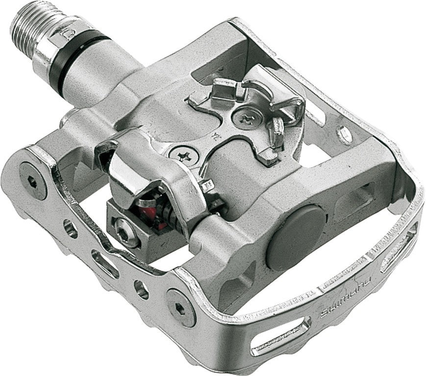 Pedal Shimano PDM324 SPD, plateado, 9/16", de un solo lado, sistema Bear Paw