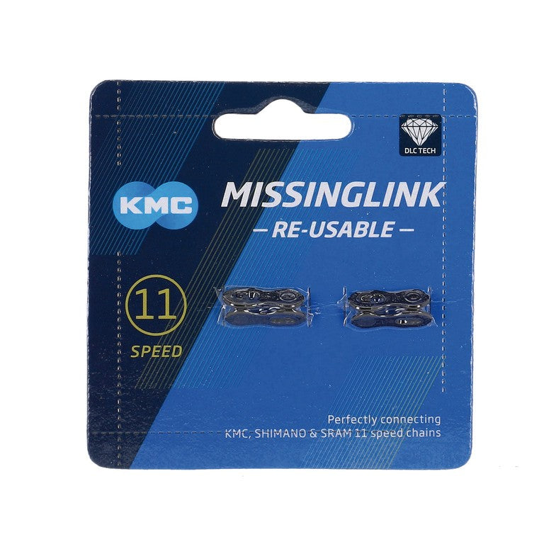 Missinglink KMC 11R DLC Reutilizable 2 piezas para cadenas de 5,65 mm, 11 V, color negro