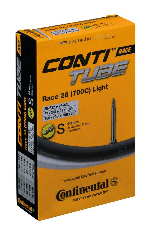 Cámara de aire Conti Race 28 ligera de 28" 700x20/25C 20/25-622/630 VP 60 mm