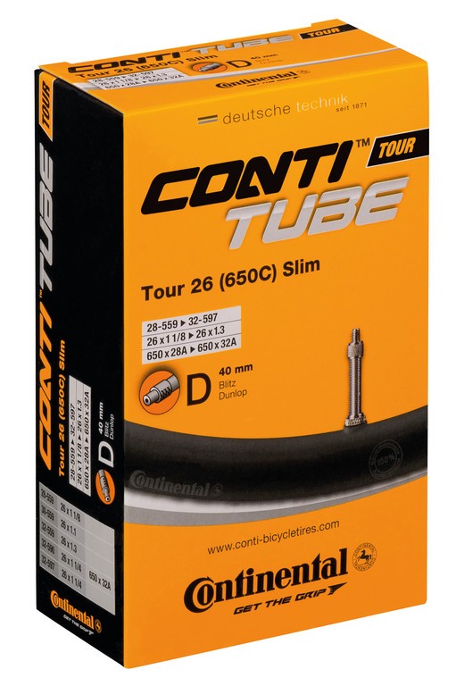CONTINENTAL Camera d'aria Tour 26 slim RE 26x1 1/8-1.3" 28/32-559/597 VD 40mm