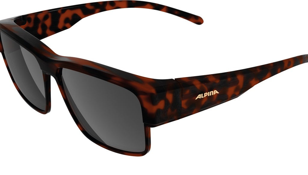 Alpina Conceal P Sonnenbrille, Havanna op, schwarze polarisierte Gläser, Kat. 3