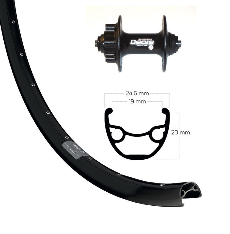 R.ant. 29" Deore 6.Loch schwarz sg.r.32L Ryde Rival 19Disc Edelstahlspeichen schwarz.