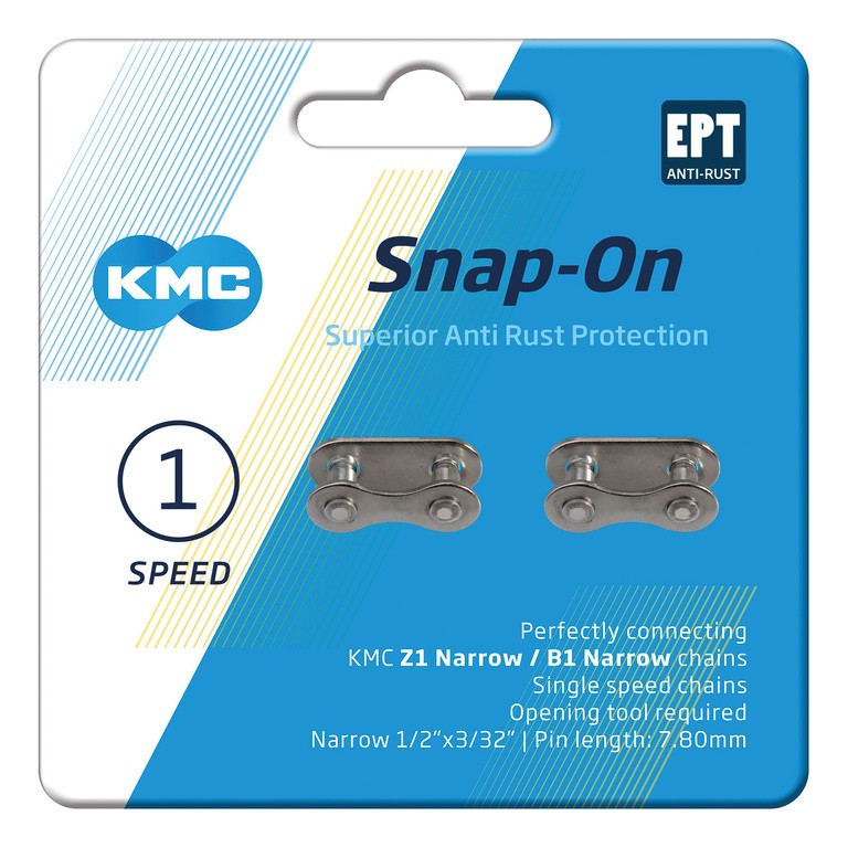 Maglia di chiusura SnapOn KMC Narrow EPT 2 pz., 1/2"x3/32", 7,3mm, EPT, arg