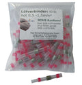Connettore a saldare per cavo luce 0,5-1,5 mm, rosso, 50 pezzi
