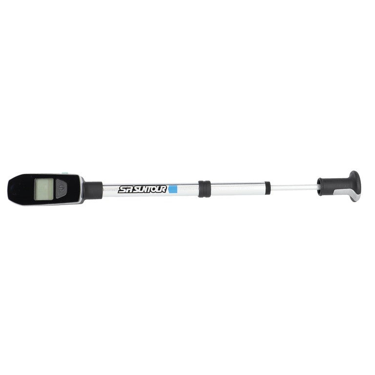 Bomba digital para amortiguador/horquilla SR Suntour, 300 psi, color negro/plateado