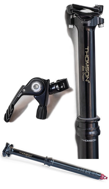 Thomson Covert Black Dropper Teleskop-Sattelstütze Ø 27,2 mm, 125 mm Hub, Schwarz