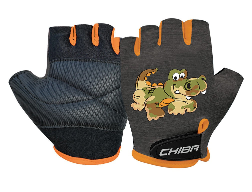 Chiba Cool Kids Kinderhandschuhe, Krokodilmuster/Schwarz, Größe S/4