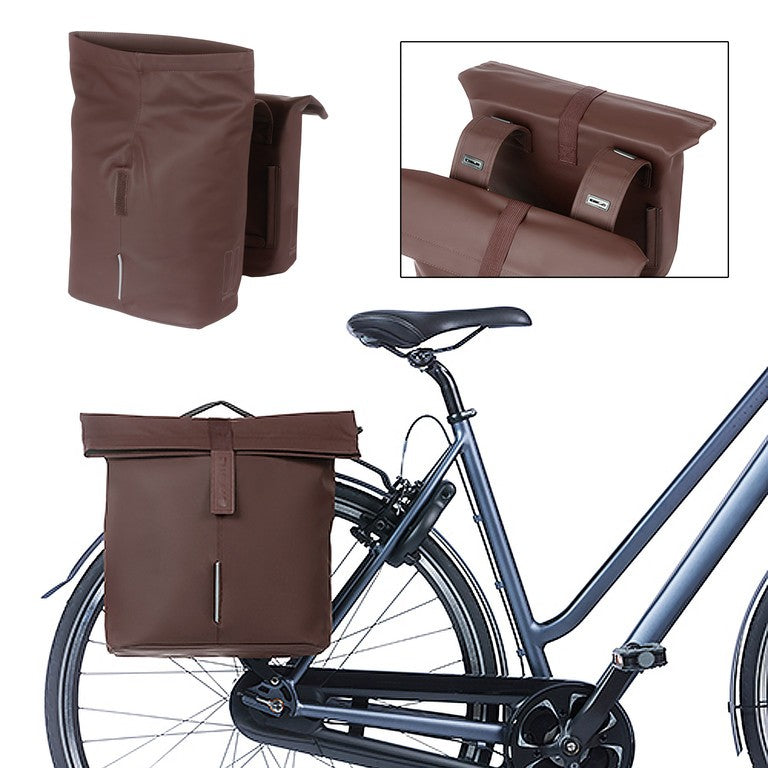 Borsa doppia Basil City roasted brown, 12x29x30 cm, 28-32l