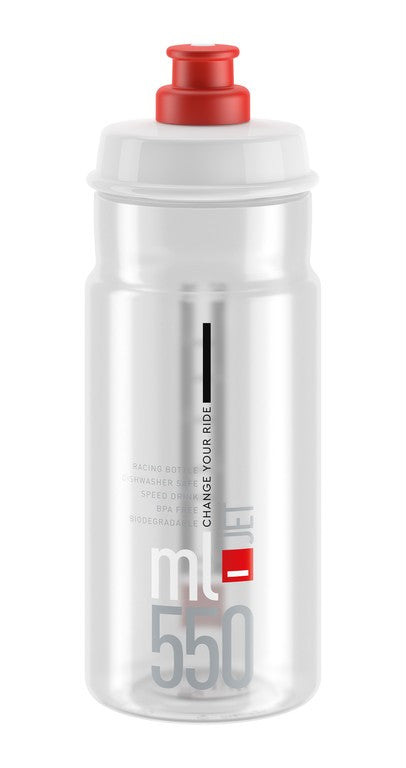 Borraccia Elite Jet 550ml, trasparente/rosso, polietilene