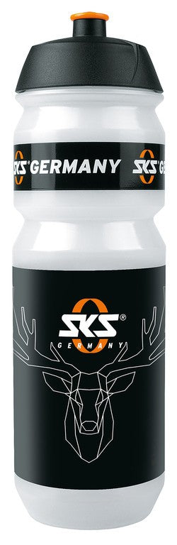 Botella de agua grande SKS transparente de 750 ml con motivo de ciervo SKS