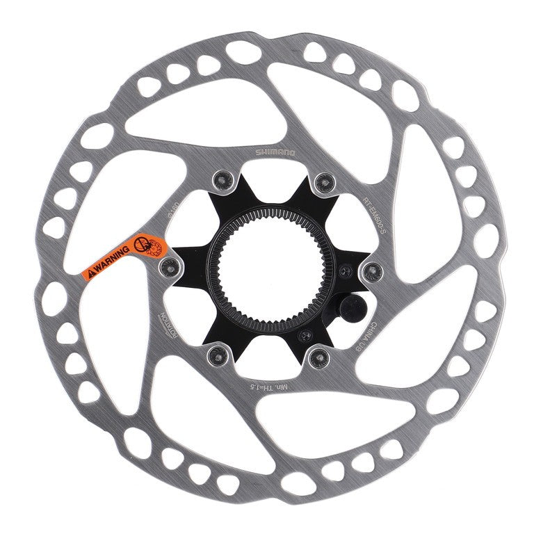 Shimano RT-EM600 160mm Centerlock-Bremsscheibe mit Sicherungsring.