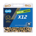 KMC X12 Ti-N WAXED Kette 1/2"x11/128", 126 m, 12 V, Gold/Schwarz