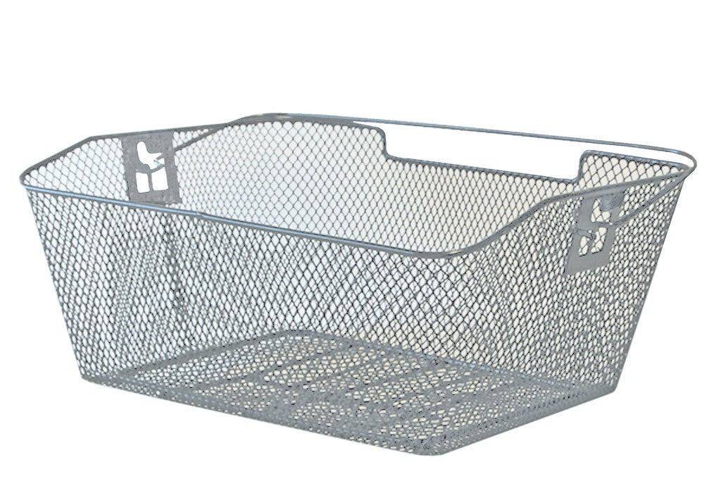 Heckkorb aus PVC, 39 x 30 x 17 cm, silberfarben, engmaschig, abgeschrägt