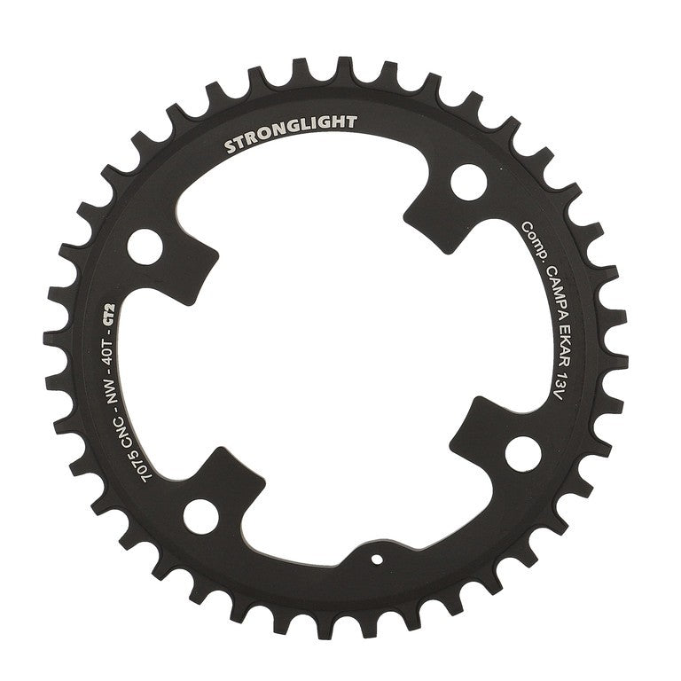 Stronglight Gravel-Kettenblatt f.Campa, 40 Zähne, schwarz, ct² Aluminium 7075-T6, 123 mm
