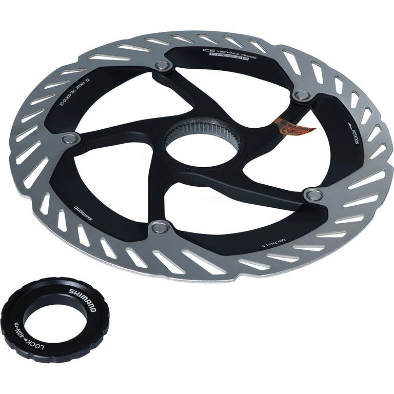 Shimano RT-CL900 160mm CL Bremsscheibe mit außenliegendem Zahn-Sicherungsring.