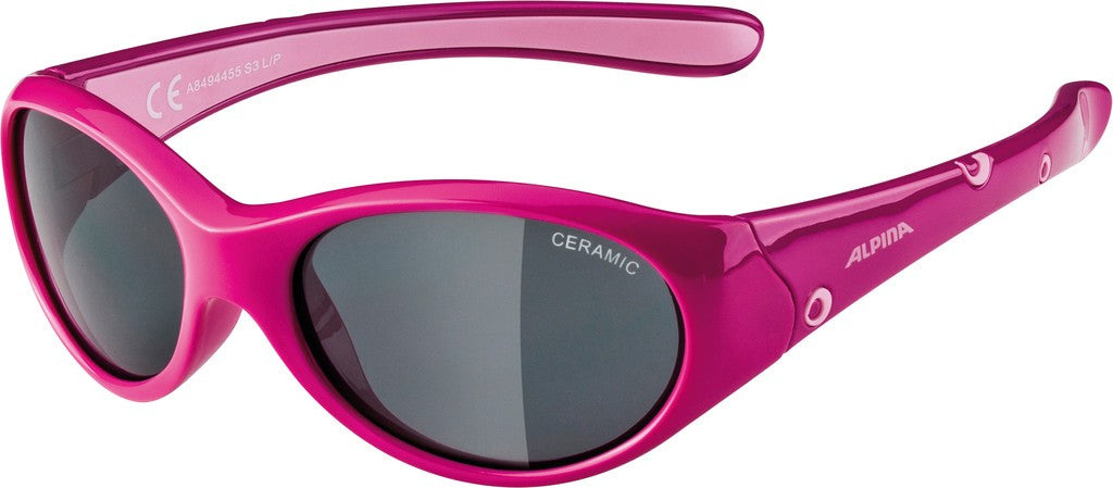 Alpina Flexxy Girl Sonnenbrille, pink/pink, schwarze Gläser, Kat. 3