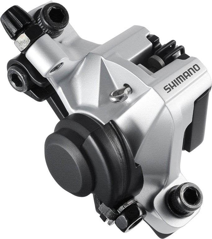 Shimano BR-M375 2-Kolben-Scheibenbremssattel, PM, silber, vorne/hinten.