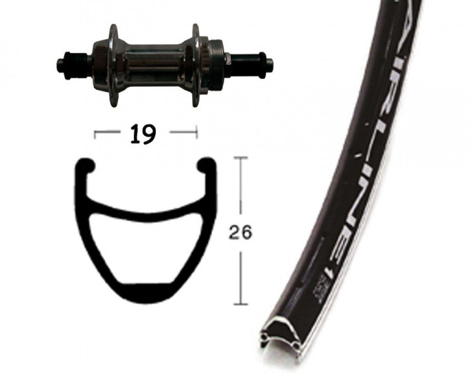 Ruota post 28x1.75 Starr QR.nero 36f Airline 1 nero raggi inox nero