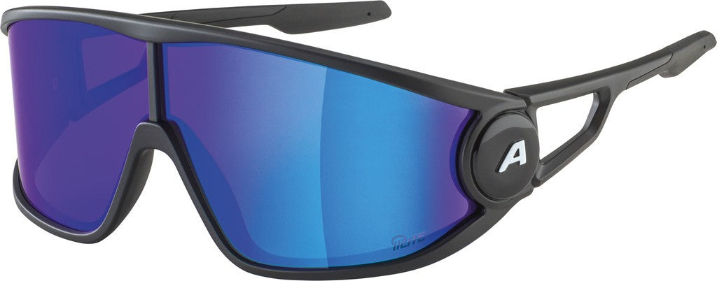 Alpina Legend Q-Lite Sportbrille, schwarz, blaue Gläser, Kat. 3, hyd.