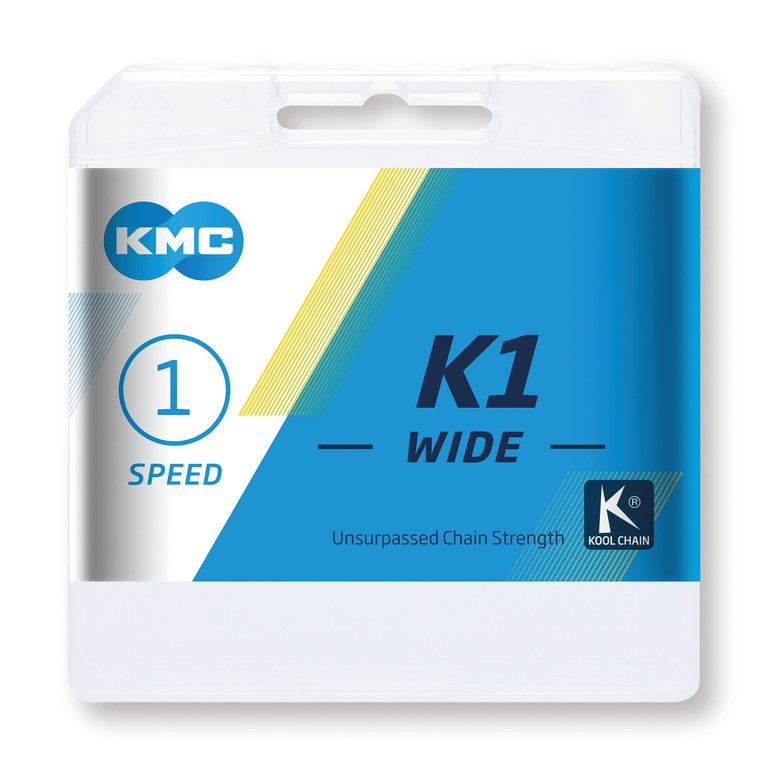 KMC K1 Breite Kette 1/2" x 1/8", 112 Glieder, 9,4 mm, silber/nr