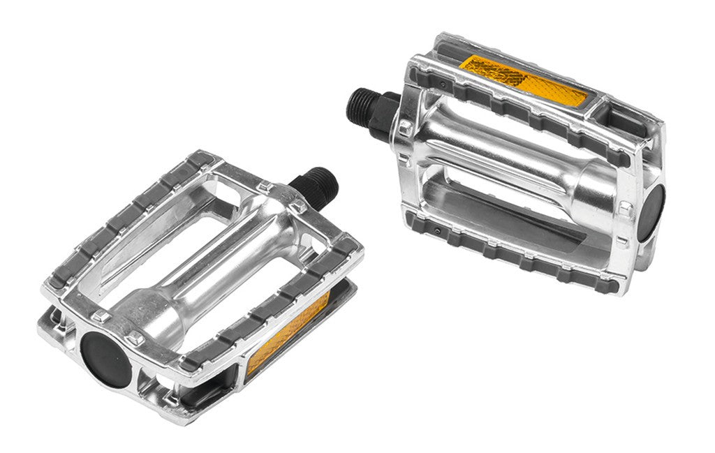 Ergotec 658 Aluminiumpedal, silber/grau, 9/16", mit Reflektoren