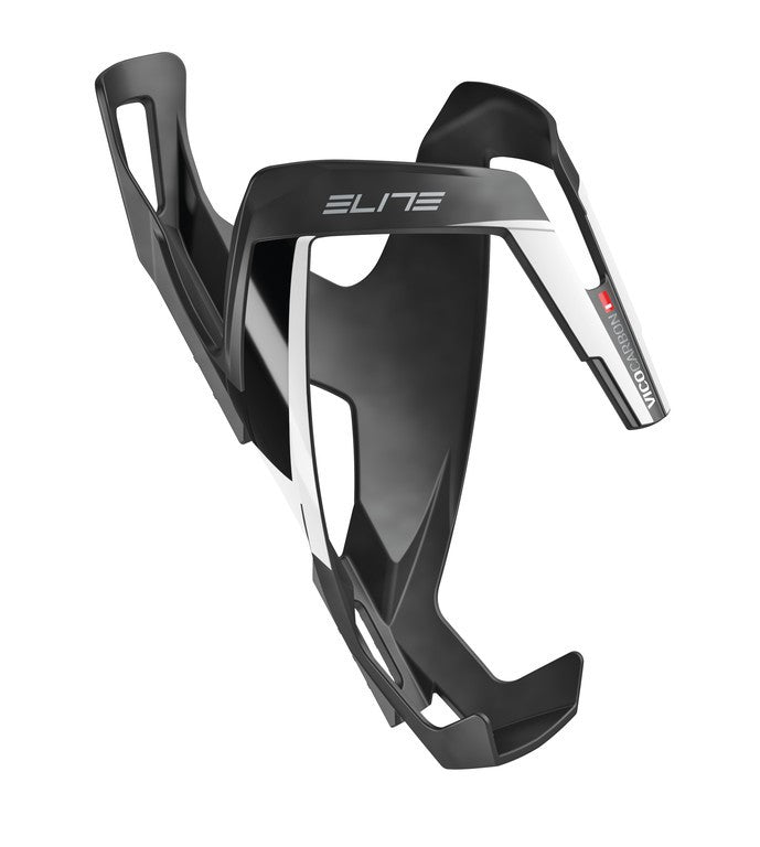 Elite Vico Carbon Flaschenhalter, matt schwarz/weiß, Ø74 mm