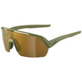Gafas de sol Alpina Turbo HR color oliva, lentes amarillas, espejadas, cat. 3, antiniebla