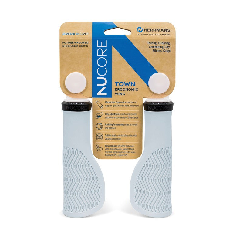 Puños HERRMANS Nucore Town Wave de 130 mm, Ã 22 mm, Bluebell, DD48 BL+BR